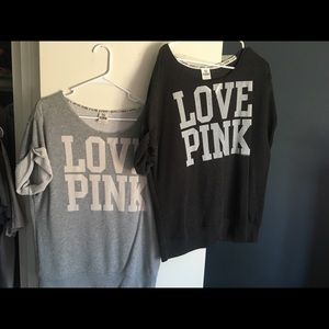 Vintage pink rolled sleeve sweatshirts